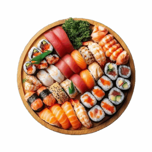 Delicious sushi assortment with fresh ingredients