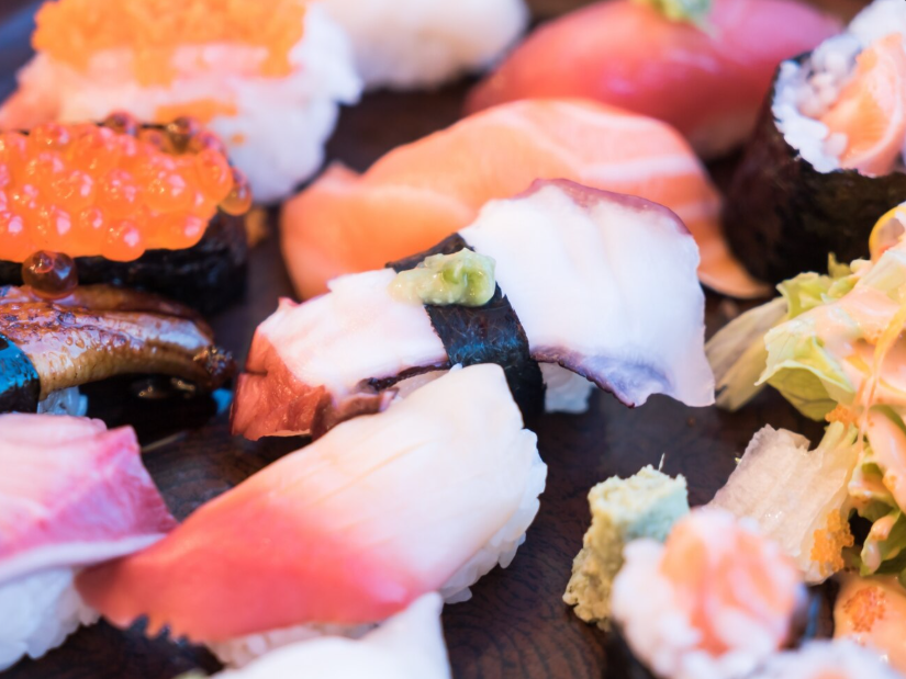 A fresh batch of sushi, made with the freshest ingredients.