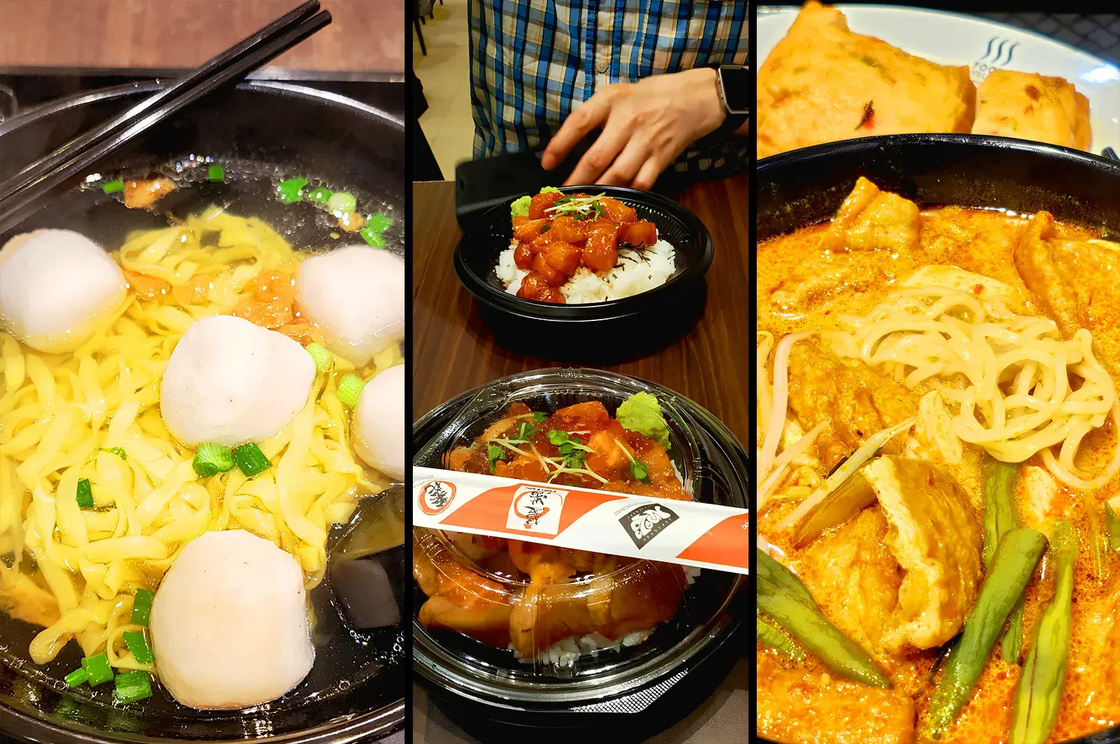 Japanese comfort food in Singapore including ramen, salmon donburi, and curry udon served at casual Japanese dining restaurants in Takashimaya